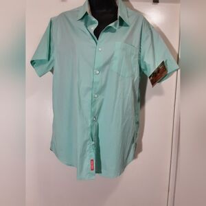 Free Planet Green Casual Button Down Shirt Lightweight